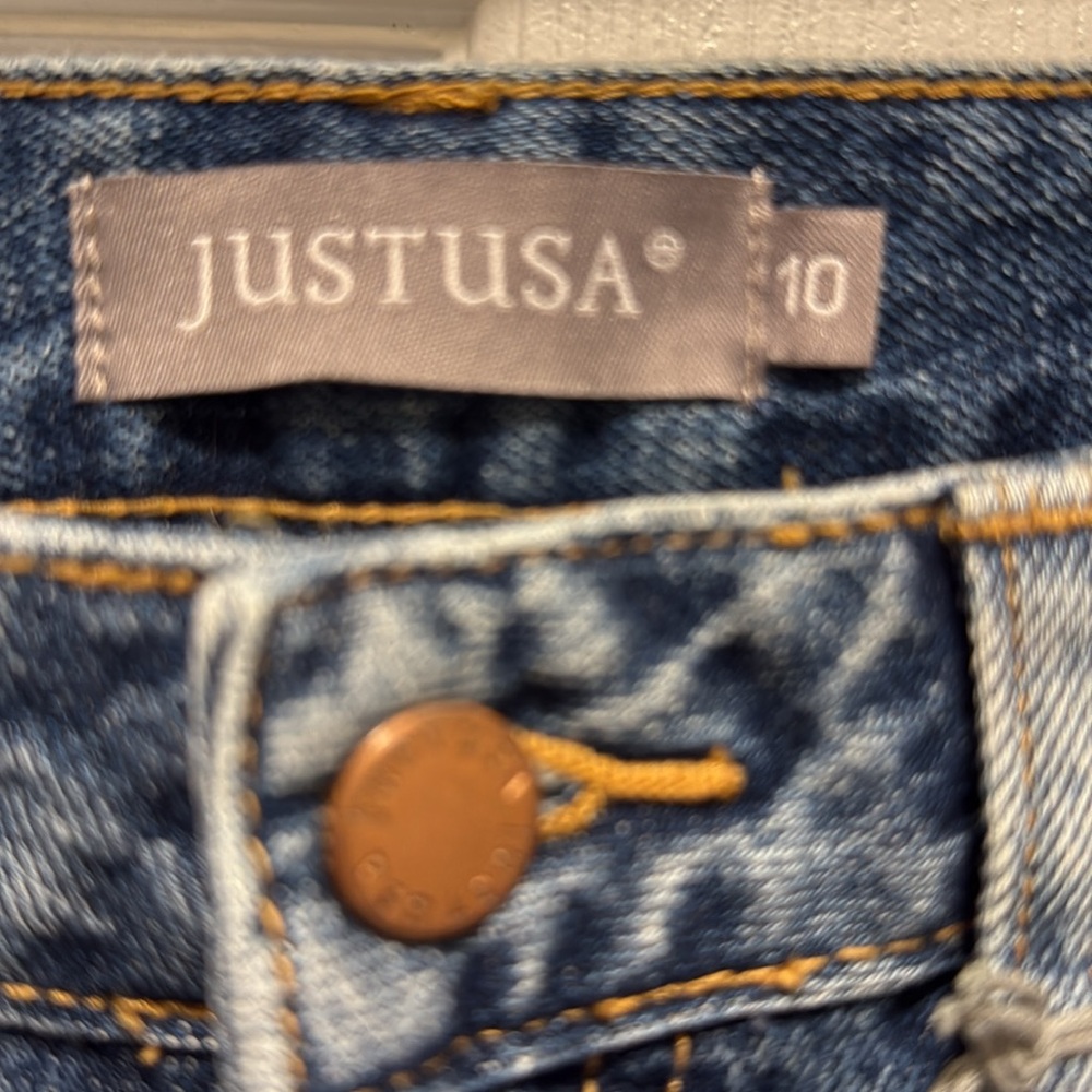 NWT Just USA Distressed Jeans High Rise Mom Jean 100 Cotton - Picture 3 of 12